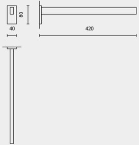 ZACK Linea Handdoekhouder 4x42x8cm zwart