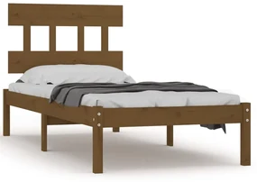 vidaXL Bedframe massief hout honingbruin 90x200 cm