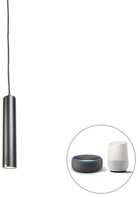 Smart Design hanglamp zwart incl. wifi GU10 lichtbron - Tuba Small Design, Industriele / Industrie / Industrial, Modern GU10 cilinder / rond Binnenverlichting Lamp