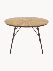 Ronde tuintafel Ellen met teakhouten tafelblad, in verschillende formaten