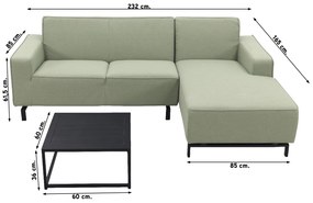 Boavista/Toronto loungebank chaise longue - Heritage leaf - 3-delig - links