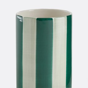 Vaas van keramiek, gestreept, hoogte 18 cm, Jaoma