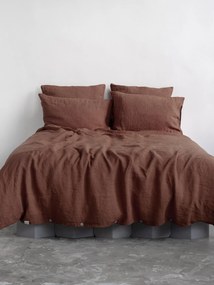 Linnen dekbedovertrekset Chocolate, 2-delig