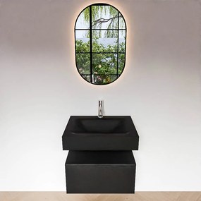 Zaro Alan badmeubel 60cm urban 1 lade met vrijhangende wastafel cloud midden 1 kraangat urban