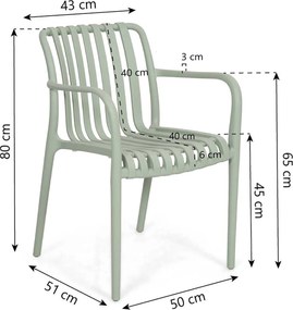 Tuinstoel Kunststof Groen Domani Furniture Alba   mint