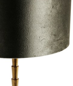 Tafellamp brons met velours kap groen 35cm - Pisos Klassiek / Antiek, Art Deco E27 rond Binnenverlichting Lamp