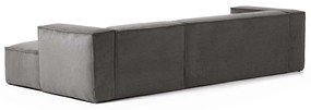 Kave Home Blok Modulaire Hoekbank 300 Cm Ribstof Grijs Chaise Longue Rechts