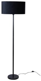 Vloerlamp zwart met ovale velours kap zwart 50cm - Simplo Modern, Klassiek / Antiek E27 rond Binnenverlichting Lamp