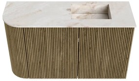 Mondiaz Joya DLux 70cm toiletmeubel ronding links dusk met wastafel faye rechts 1 kraangat frappe