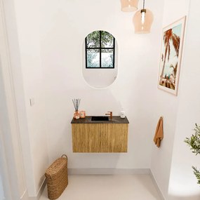Mondiaz Joya DLux 70cm toiletmeubel oak met wastafel faye midden 1 kraangat lava
