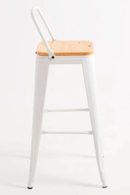 Kruk Torix met rugleuning van natuurlijk hout