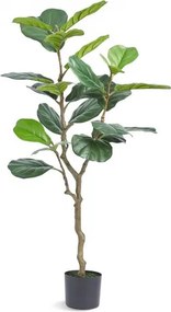 VEVOR Fiddle Leaf Fig Kunstmatige 54x54x121cm Kunstplant PE Kunstplanten Nep Plastic Planten in Pot Kunstbloem Geurloos Waterdicht voor Decoratie van Slaapkamer Studeerkamer Woonkamer