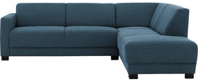Goossens Zitmeubel My Style blauw, stof, 2,5-zits, stijlvol landelijk met chaise longue rechts