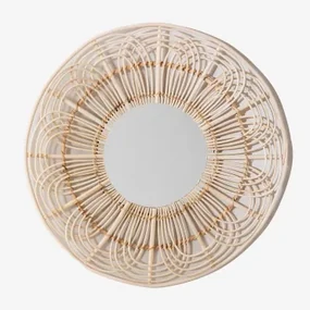 Ronde Rotan Wandspiegel (ø60 Cm) Corent Natuurlijk - Sklum
