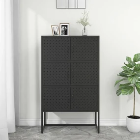 vidaXL Hoge kast 80x35x135 cm staal zwart