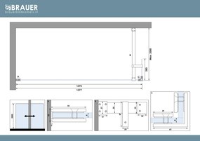 Brauer Void profielloze inloopdouche 140cm met 30cm zijwand zwart mat