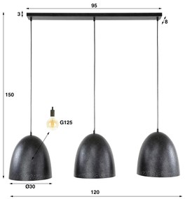 Eettafel Hanglamp 3 Lichts Charcoal