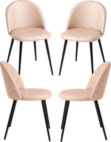 Set 4 Black Vint Kunstlederen Vintage Stoelen