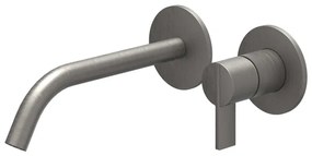 IVY Pact Wastafelmengkraan - 2-gats - gebogen uitloop - met inbouwdeel - geborsteld metal black PVD SW1030836/SW1030894