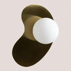 Ijzeren Wandlamp Met Travis Glazen Bol Goud - Sklum