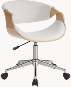 Kunstlederen/houten bureaustoel Visby, in hoogte verstelbaar