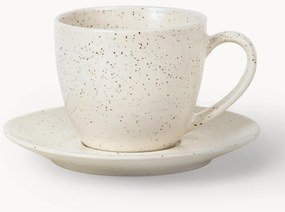Handgemaakte koffiekopje Nordic Vanilla met schoteltje