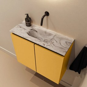 Mondiaz Ture DLux toiletmeubel 60cm ocher met wastafel glace midden zonder kraangat