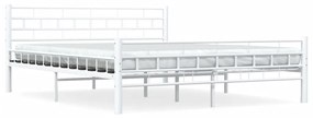 vidaXL Bedframe metaal wit 160x200 cm