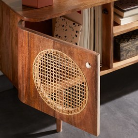 Kave Home Geraldine Bruin Tv-meubel Mangohout - 120x40x55cm.