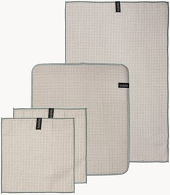 Wafelpiqué microvezel keukenset Mega, 4-delig