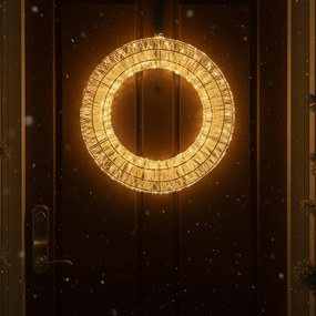 Kerst hanglamp krans zilver 45cm incl. LED IP44 - Nawa