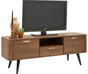 Goossens Tv Meubel Bjarte, 2 deuren 1 lade 1 open vak 135 cm breed