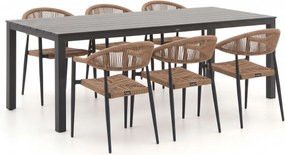 Diningset Manifesto  | 6 personen aluminium | Tuinset stapelbaar | 7-delig | Kees Smit Tuinmeubelen