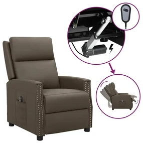 vidaXL Fauteuil verstelbaar elektrisch kunstleer grijs