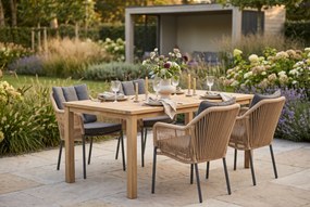 Tuinset 4 personen 160 cm Aluminium/Rope Taupe De Laan Projects