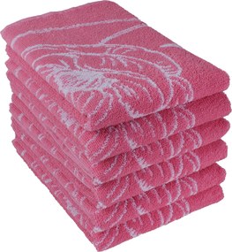 Keukendoek bloem – 6 stuks – 50×50 – roze