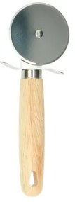 Pizzasnijder met handvat, rubberhouten, rvs