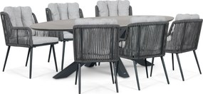 Tuinset 6 personen 240 cm Rope Grijs Lifestyle Garden Furniture Tivoli/Lunea