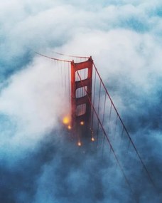 Foto Golden Gate Bridge foggy low, jonathan borruso, (30 x 40 cm)