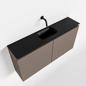 Mondiaz Ture 100cm toiletmeubel smoke met wastafel urban midden geen kraangat