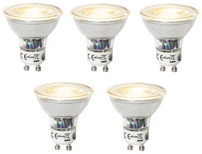 Set van 5 GU10 dimbare LED lampen 7W 600 lm 2700K