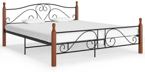 vidaXL Bedframe metaal zwart 200x200 cm