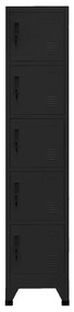 vidaXL Lockerkast 38x40x180 cm staal zwart