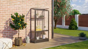 Vitavia Polis muur- en balkonserre - 0,35m² - met 4 mm polycarbonaat - Zwart - met fundering