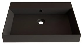 Fontana Kolo wastafelmeubel kasteel bruin 60cm zwarte wastafel 0 kraangaten