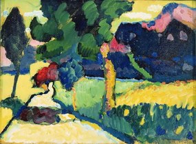 Kunstreproductie Summer Landscape, 1909, Wassily Kandinsky