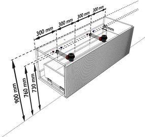 Mondiaz Kurve-dlux 120cm badmeubel shadow met 1 lade en wastafel leaf dubbel zonder kraangat lava