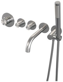 Brauer Stripe inbouw badkraan met staafhanddouche RVS geborsteld PVD
