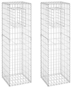 vidaXL Schanskorf palen 2 st 40x40x140 cm ijzer