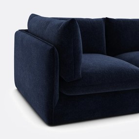 Modulaire 3-zitsbank met poef, gemêleerd polyester, Malo